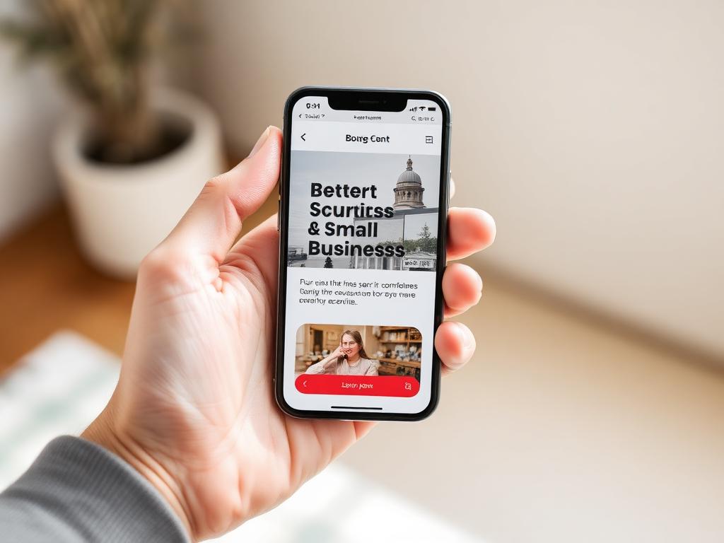 Custom small business mobile app on a phone