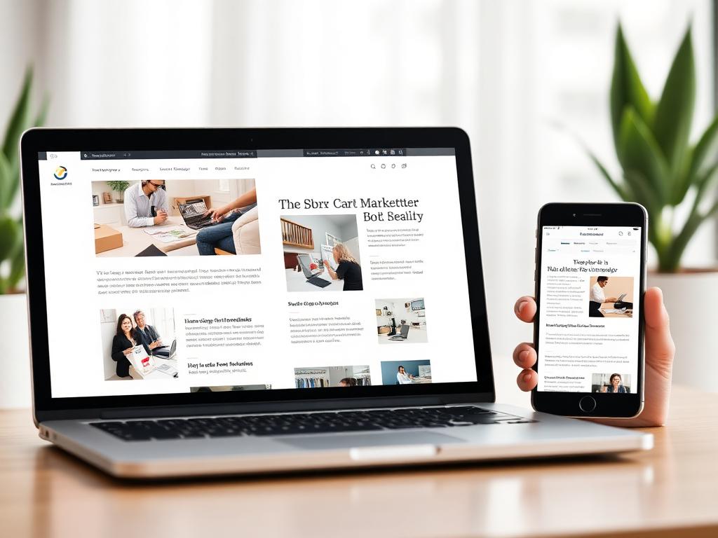 Email newsletter mockup on laptop and phone