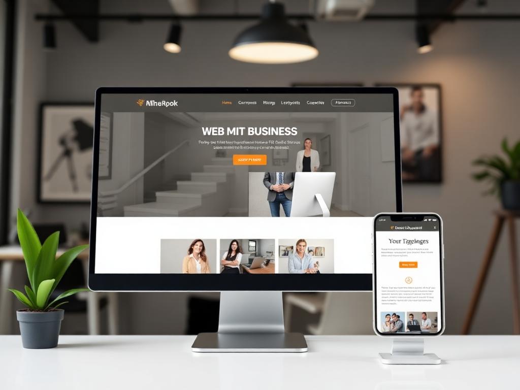 Responsive small business website on desktop and mobile